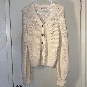 Everlane Texture Cotton Cardigan in Canvas, size large